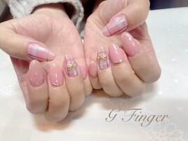 ガーリーピンクチェックネイル♪