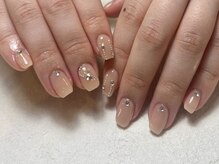 ジュイール ネイル 千葉店(Jouir nail)/ピンクベージュにキラッと