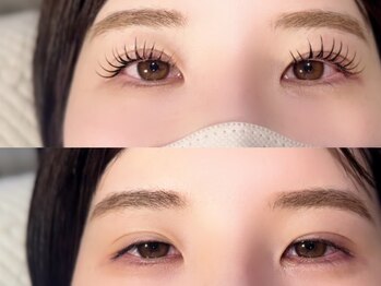 ハナビ ナミキ(HANABI NAMIKI)の写真/繊細な技術でモチも抜群◎大満足の可愛いぱっちり目元に♪マツエク×まつげパーマで感動のパッチリ感☆
