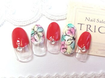 ネイルサロン トリック(Nail Salon TRICK)/レッド＆フラワー