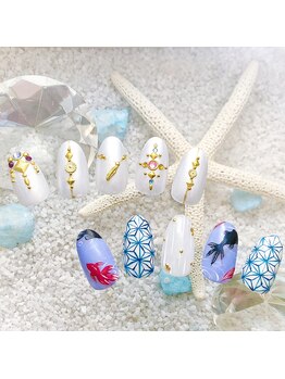 リゾートネイル☆金魚ネイル