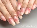 桃ネイル/マットネイル
