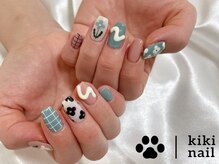 キキネイル 二子玉川(kikinail)/手書きフラワー/春ネイル