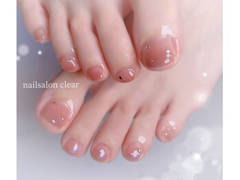 クリアー(clear)の写真/春のフットネイルは頑張る自分へのご褒美♪自分を癒す贅沢な足元に☆