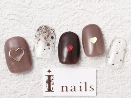 ハートバレンタインネイル ¥7700