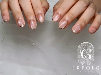 エアフォルクギンザ 横浜店(ERFOLG GINZA)/上品なガラスフレンチネイル♪