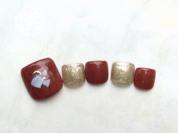 ネイルスタジオ アンビエント 表町店(Nail Studio ambient)/テラコッタ フットネイル