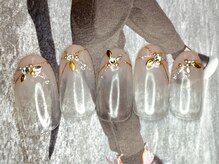 私のビューティー/華やかラインネイル♪