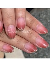 トッコネイル(tocconail)/チークレッド/ラメフレンチ