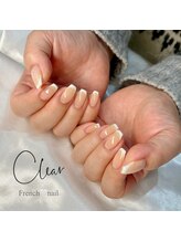 クリア なんば店(Clear)/シンプル乳白フレンチネイル