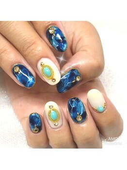 アモ ラブネイルズ(AMO Love nails)/Beachマーブルネイル