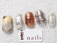 アイネイルズ 梅田店(I nails)/個性派ニュアンス向日葵￥9200