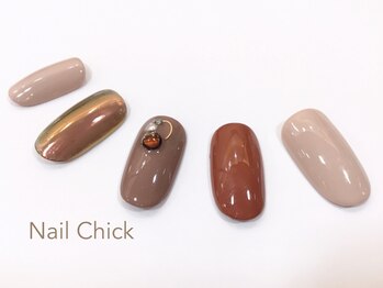 ネイルチックコウベ 銀天街店(Nail Chick kobe)/秋色ミラーネイル