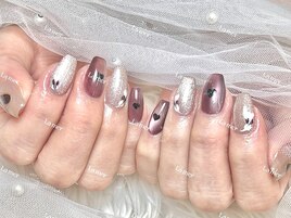 バレンタインネイル