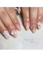 ルグランブルー(le grand bleu)/3Dフラワー&うさぎネイル