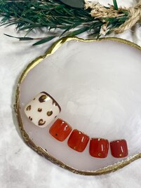 【フット】ヒョウ柄＆ボルドー