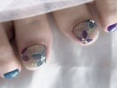 紫陽花フットネイル