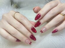 ピピーネイルズ 新宿(PIPPY NAILS)/赤系シンプルデザイン