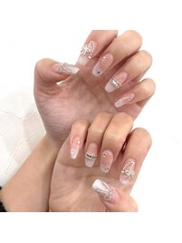 白グラデネイル/結婚式ネイル