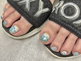 フットネイル、波アート