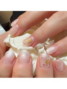 ヘアー ユニバース(HAIR UИIVERS)/パールホワイトグラデ+雪の結晶