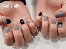 ネイルズアリー 立川店(Nails ally)/マット×グレー×ブラック