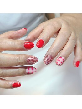 ネイルアンドまつげエクステ専門サロン スリー(THREE)/ギンガムチェック