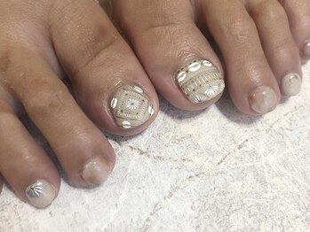 ジュイール ネイル 千葉店(Jouir nail)/ボヘミアンなフットネイル
