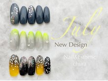 ネイルアンドエステティックサロン チュラ 刈谷店(chura)の雰囲気（7月NEW定額デザイン☆全18種類、色替・配置替えOK♪）