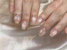 ネイル アヴァンス あべのルシアス店(Nail AVANCE.)/オーロラリボンネイル　shihomi 