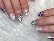 イル 神戸店/ブルー×アートネイル