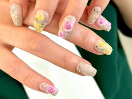 Cute油絵フラワーネイル☆