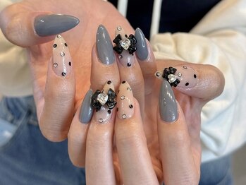ブラソンネイル(Blossom nail)/リボンガーリーネイル
