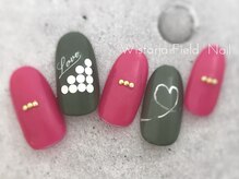 ウィスタリアフィールドネイル MONAD店(WISTARIA FIELD)/手描きハート　アートネイル