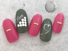 手描きハート　アートネイル