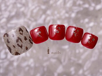 アイネイルズ 町田店(I nails)/レオパードレッドネイル8480 円