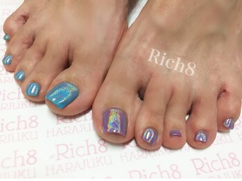 ネイルアンドまつげエクステ リッチエイト 原宿店(Rich8)/フットのユニコーンネイル4980円