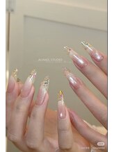 美人計ネイルサロン/押し花フレンチ¥13200