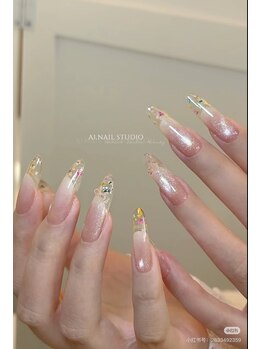 美人計ネイルサロン/押し花フレンチ¥13200