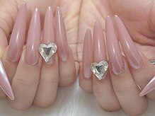 ネスネイル 池袋(Nes.nail)/ロング/ピンク/ハート