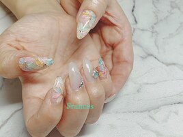 手描きお花アート