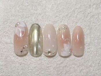 リノ ネイル(Rino nail)/６月新作 ぽわっとフラワー706e2