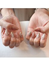 ハーティーネイル 自由が丘南口店(heartynail)/ヒョウ柄/マグネット/秋ネイル