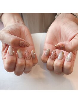 ハーティーネイル 自由が丘南口店(heartynail)/ヒョウ柄/マグネット/秋ネイル