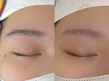 間引きで量感調整ふわっとナチュラル眉に