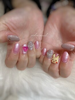 ピンクシュガーネイル(pink sugar nail)/ふわ可愛ネイル☆