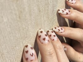 手描きハートいっぱいネイル