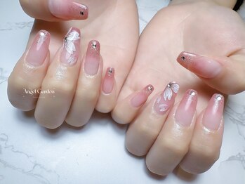 エンジェルガーデンネイル 池袋店(Angelgarden nail)/ピンクフラワーネイル|桜