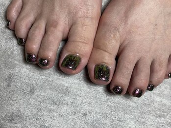エレガネイル(elega nail)/ニュアンス*宇宙ネイル