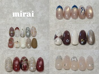 ミライ トータルビューティーサロン(mirai)の写真/ゴージャスからシンプルな冬デザインをご用意★ホリデーシーズン、ネイルで華やかに♪